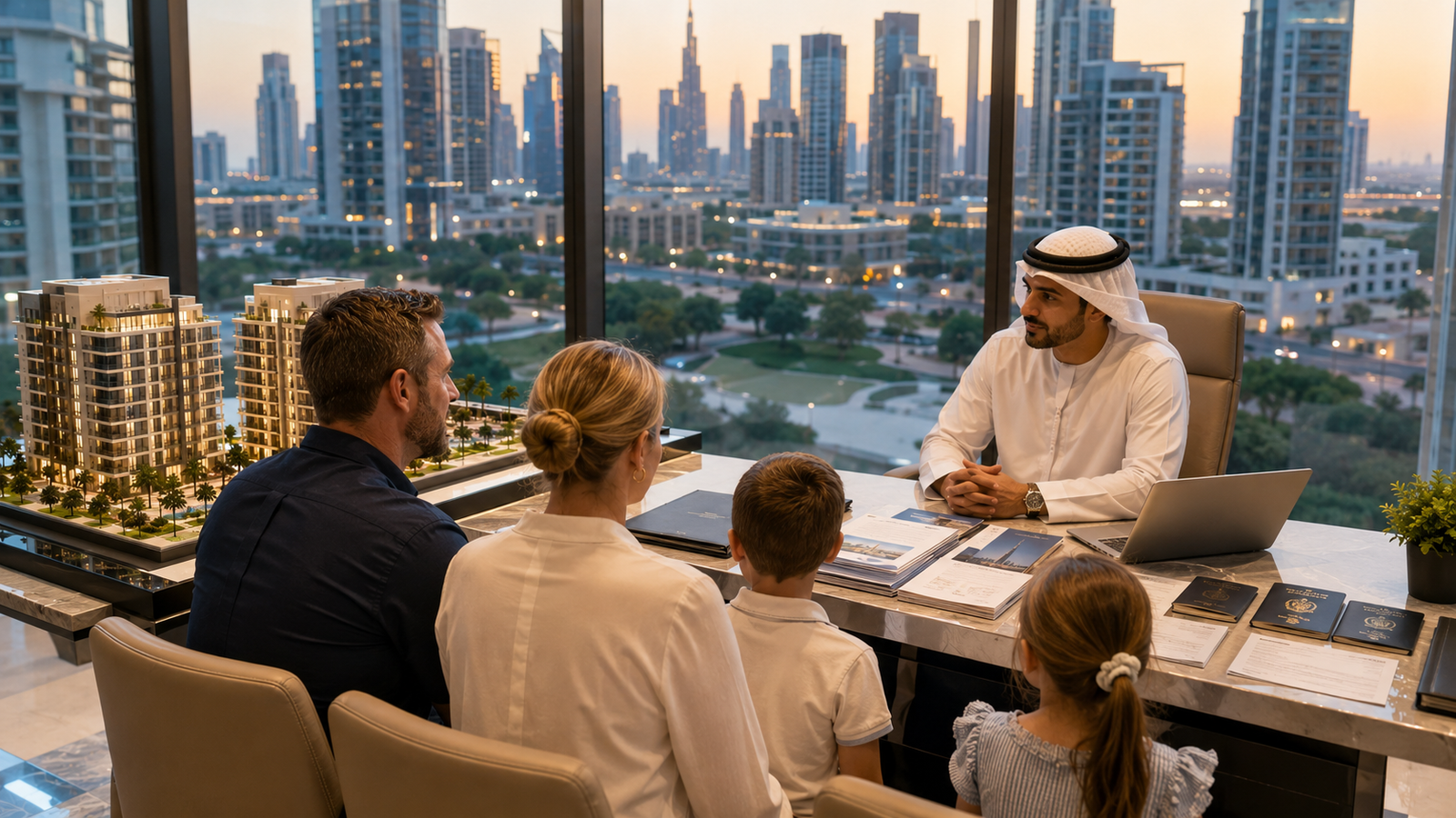 Australian investor family preparing to complete a Dubai Golden Visa application through property investment