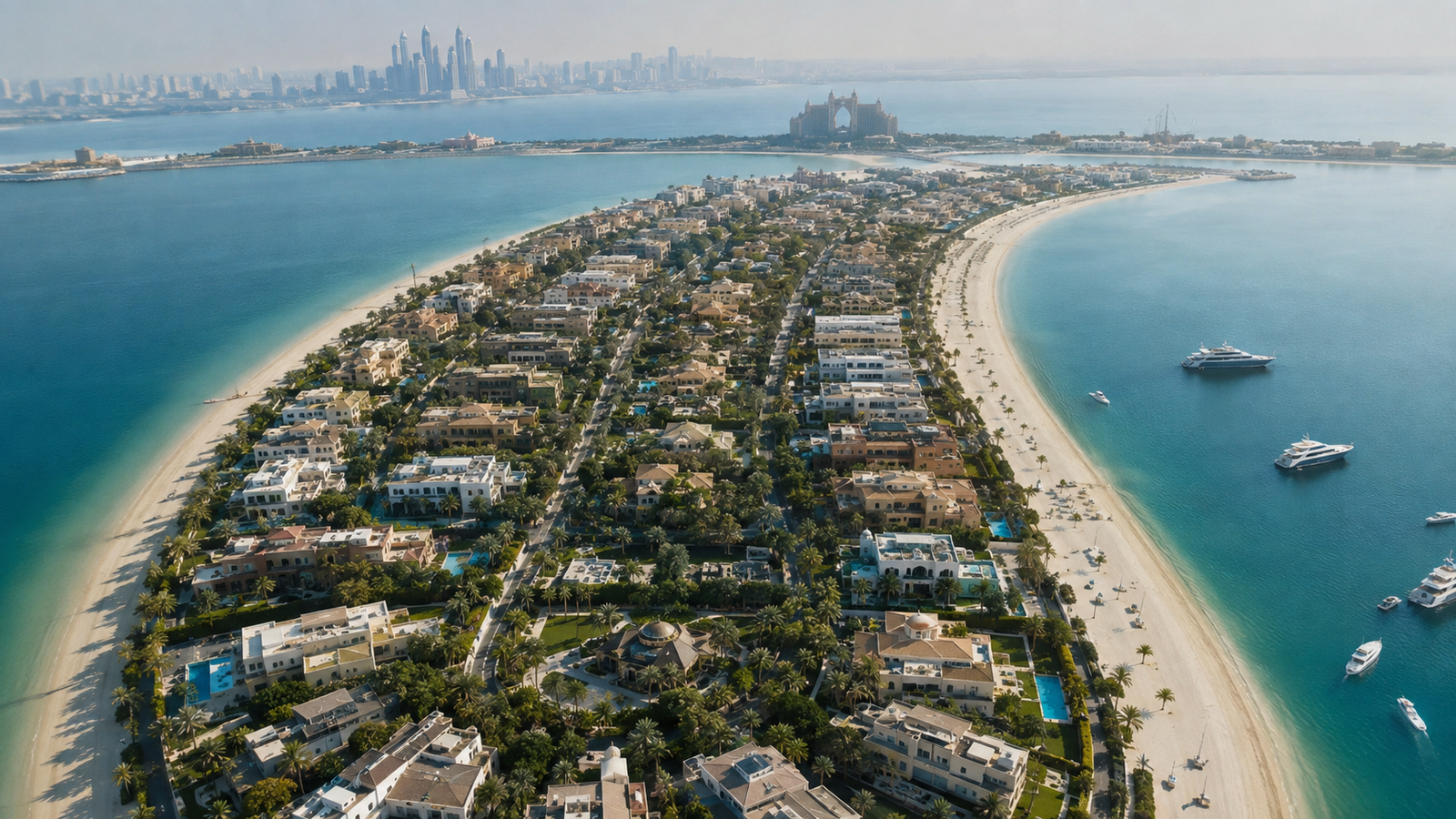 Palm Jumeirah beachfront mansions and private luxury villas in Dubai