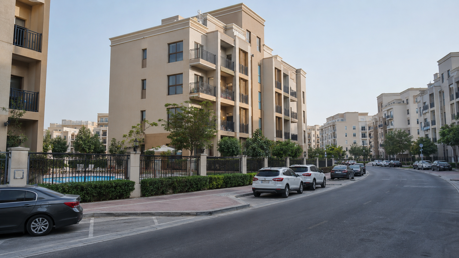 JVC apartment buildings representing affordable flats for sale in Dubai