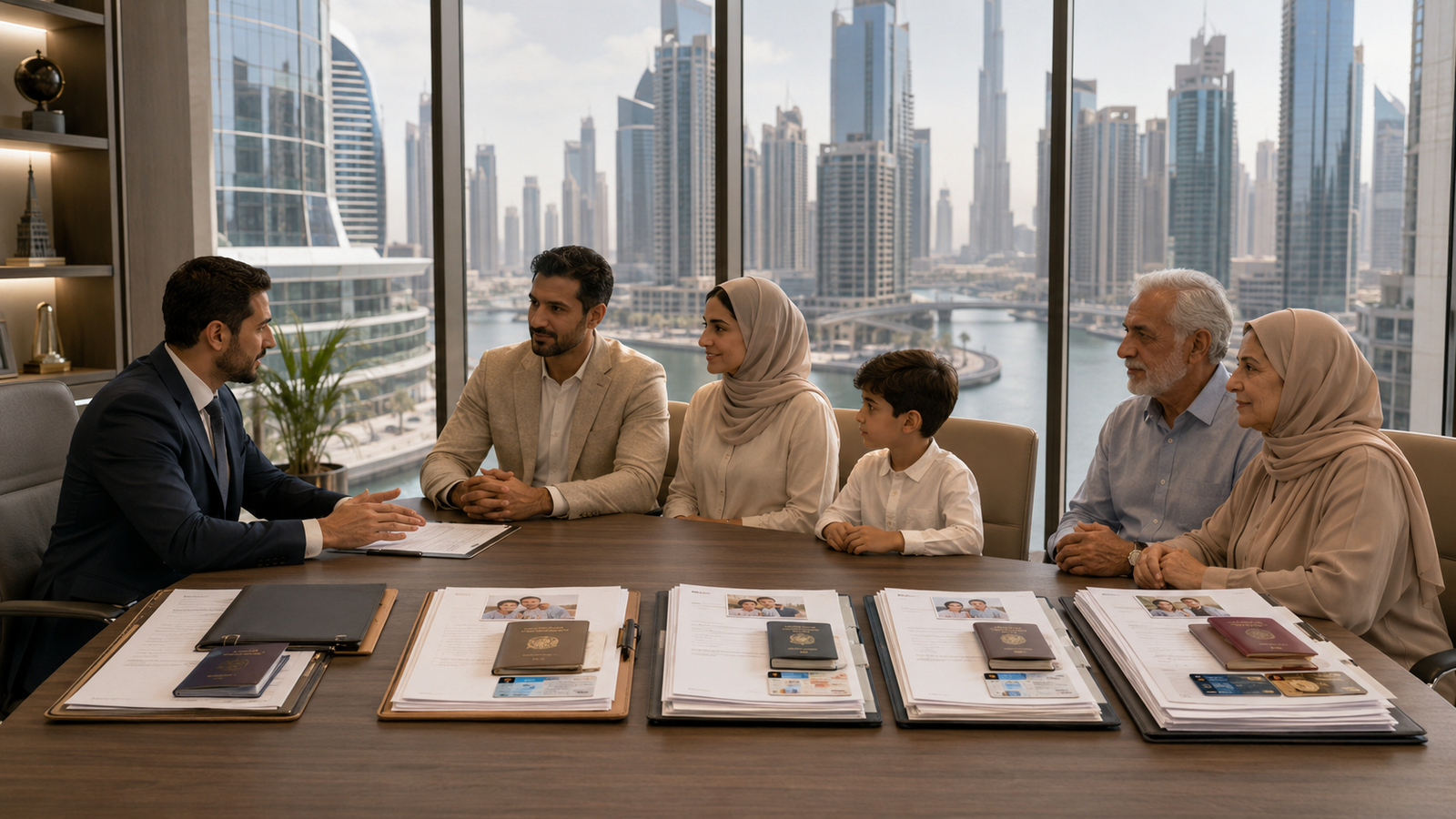 Golden Visa family sponsorship comparison for investor, spouse, children and parents in Dubai